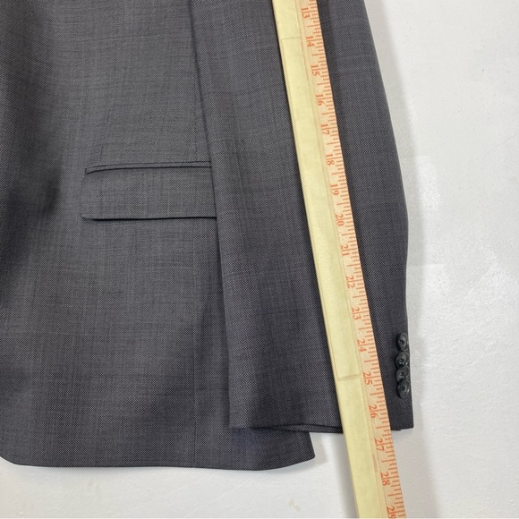 Joseph Abboud Tollegno 1900 Wool Extreme Slim Fit Black Blazer Coat USA 44L - Picture 11 of 16